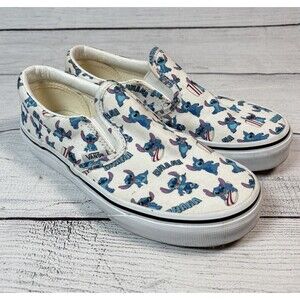 Vans x Disney Customs Lilo & Stitch Kids Sz 3 Slip Ons Shoes Limited Edition